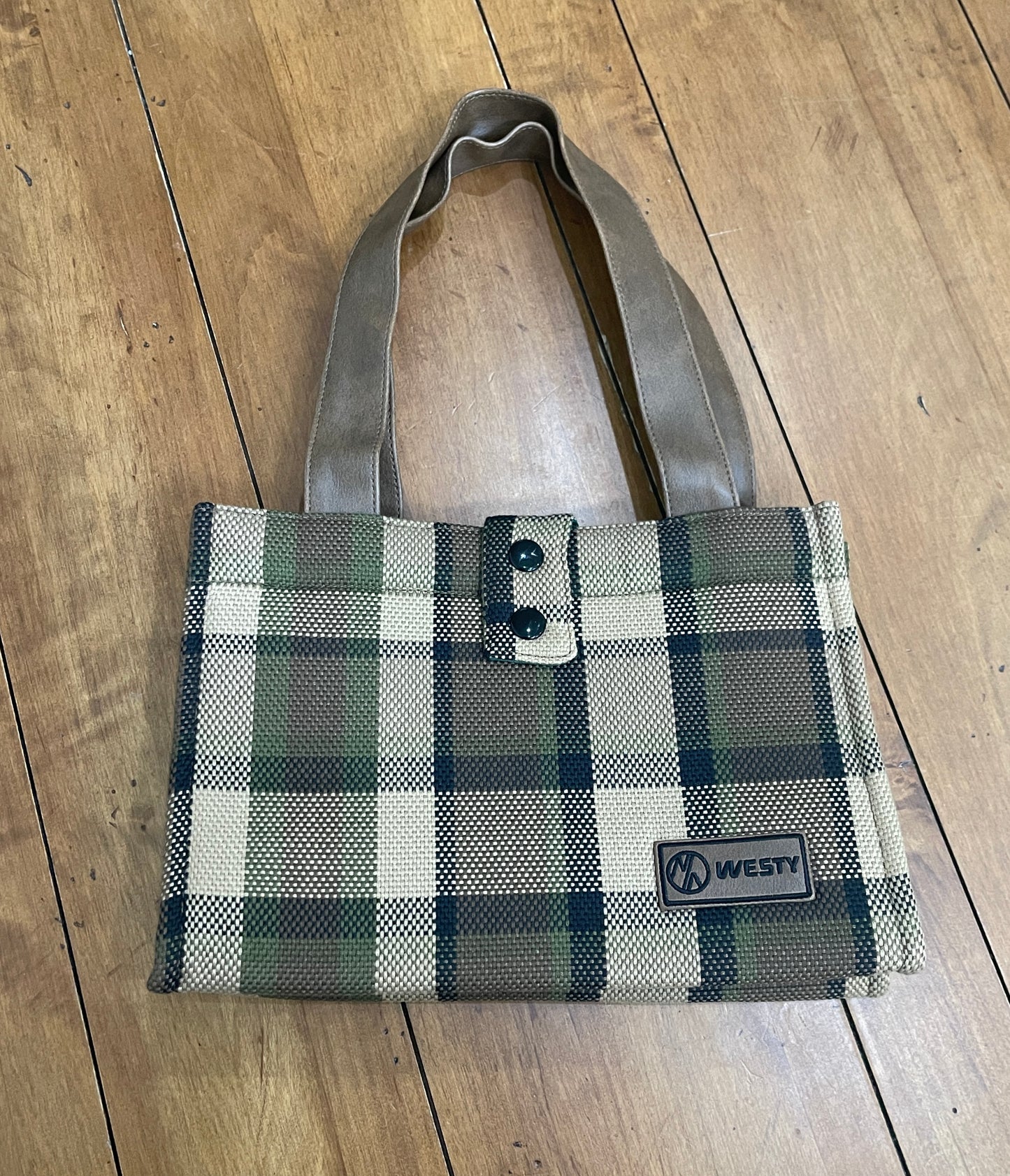 Westy Handbag in beige plaid