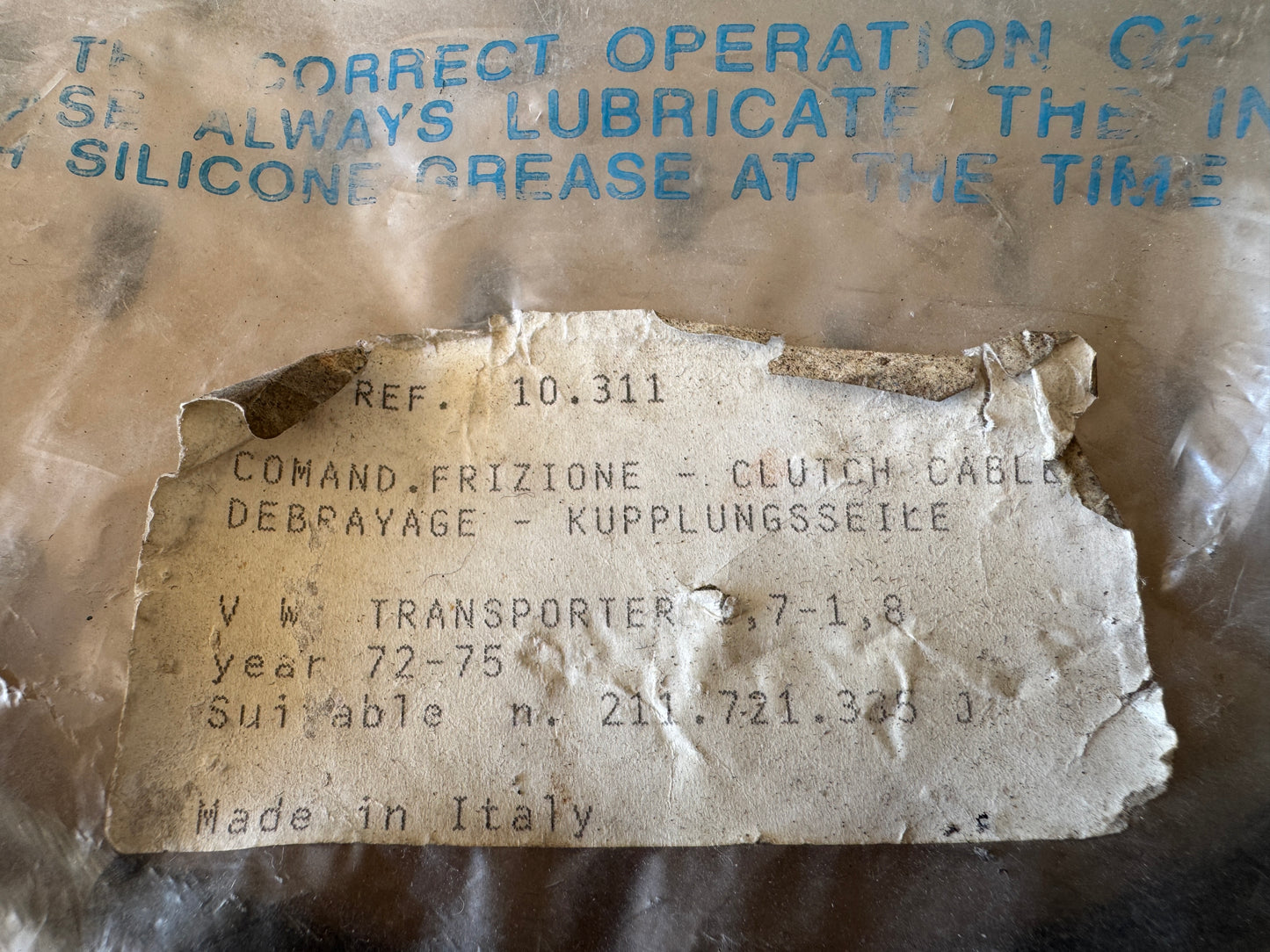 Clutch Cable VW Bus 1972-1975