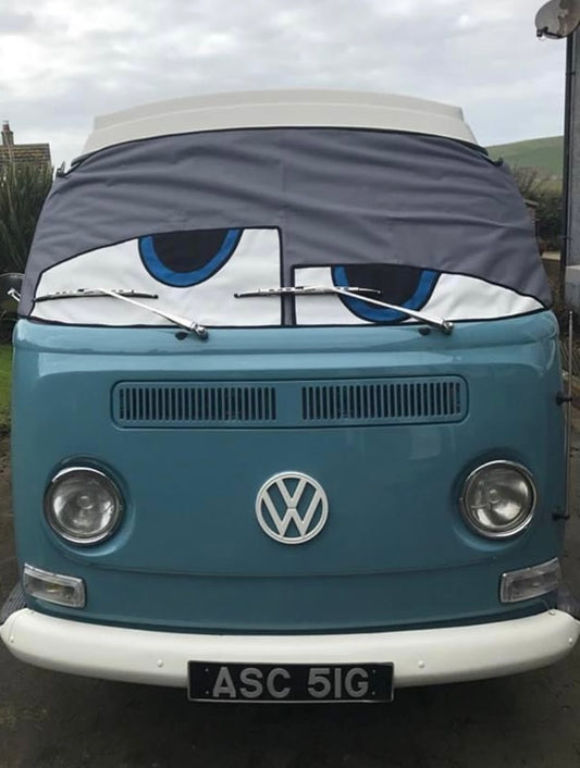 Buseyes Wonky Eyes Front Screen Cover Baywindow Bus - Black or Gray.