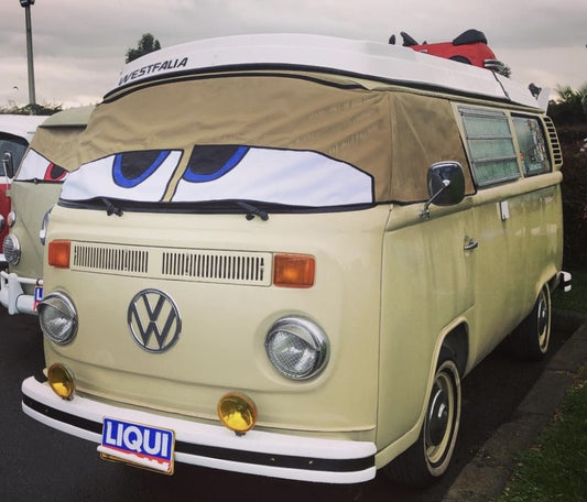 Buseyes Happy Eyes Front Screen Cover Baywindow Bus - Beige.