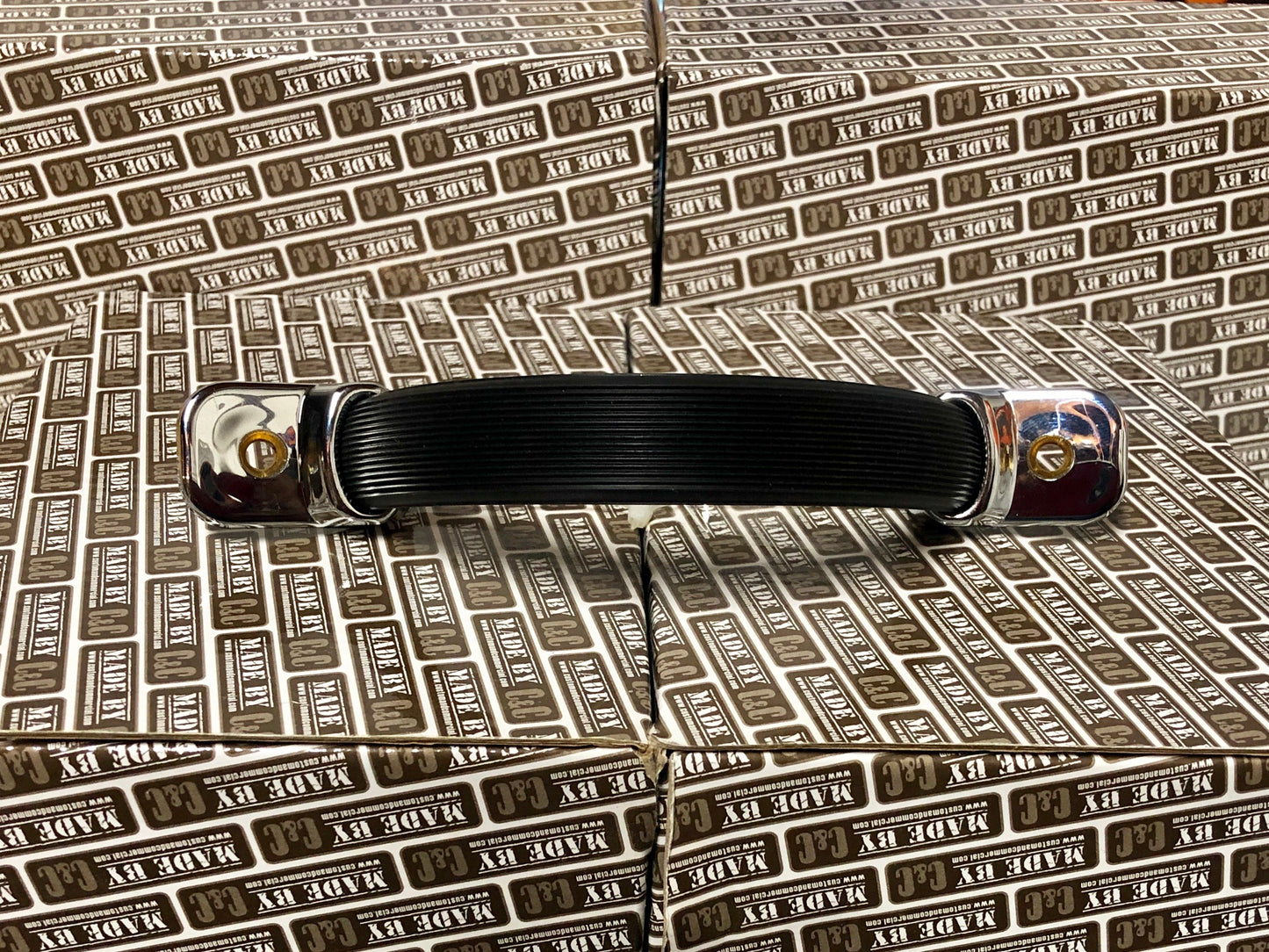 Door Pulls Deluxe Black and Chrome 68-79 Bus