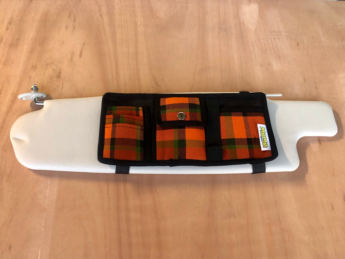 Visor Storage Pocket - Westfalia Orange Plaid