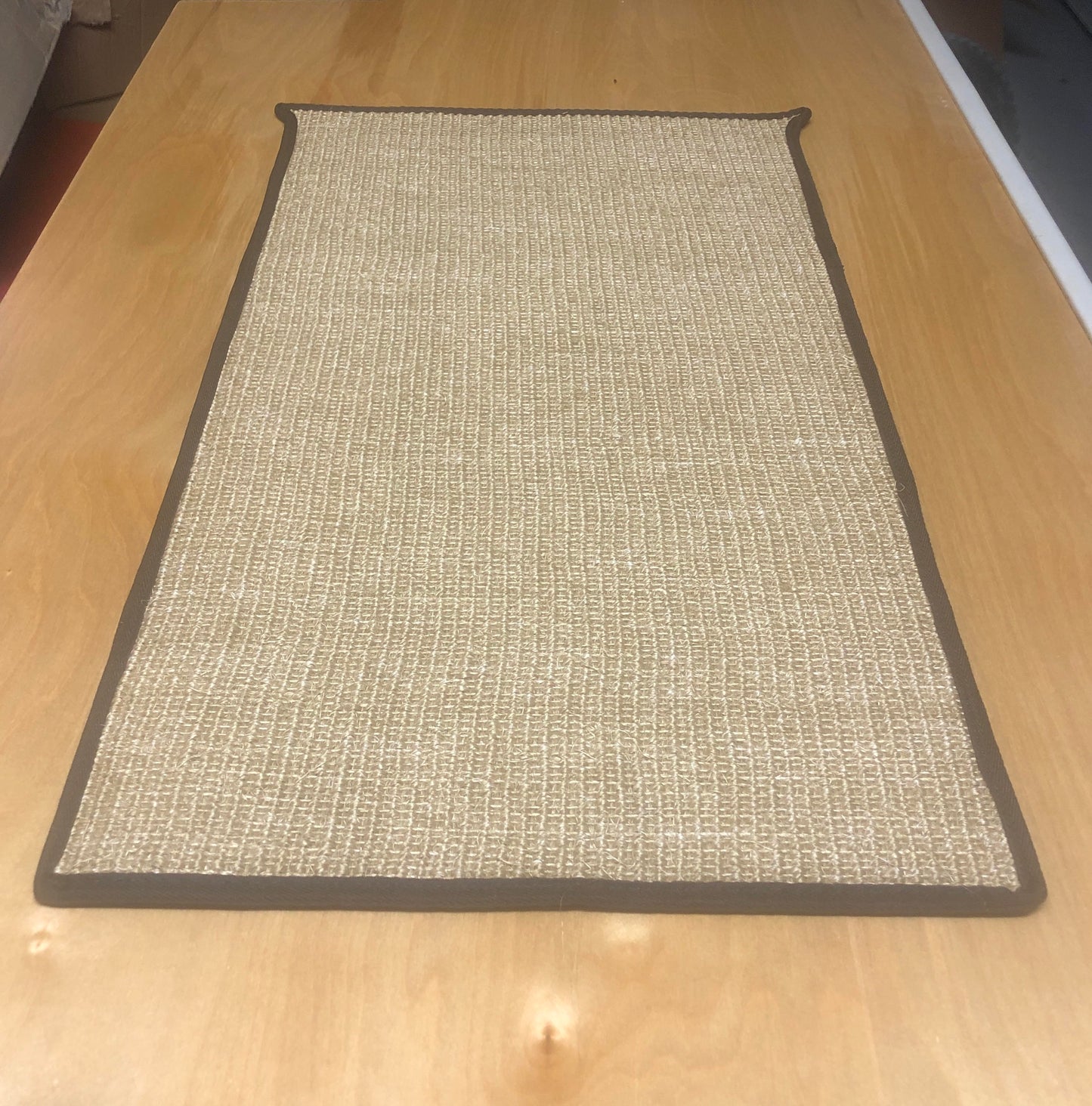 Sisal Walk Through Mat Fudge Color And Brown Edge Trim