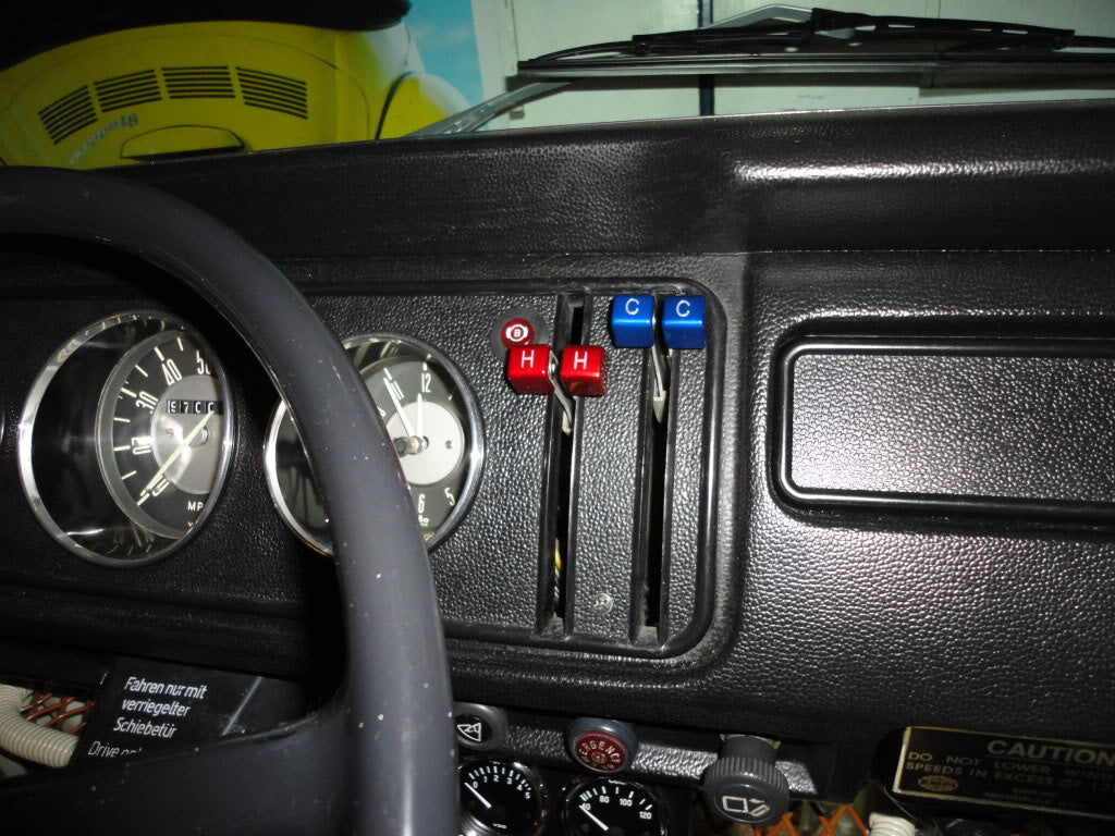 Heater Levers Blue/Red - Aluminum