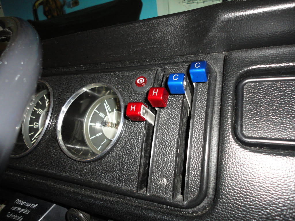 Heater Levers Blue/Red - Aluminum