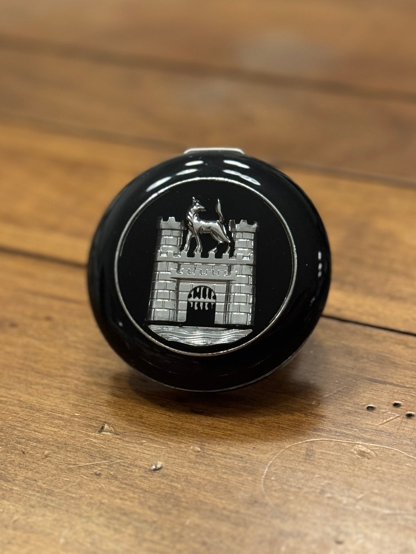 Horn Button Wolfsburg Crest Black And Silver