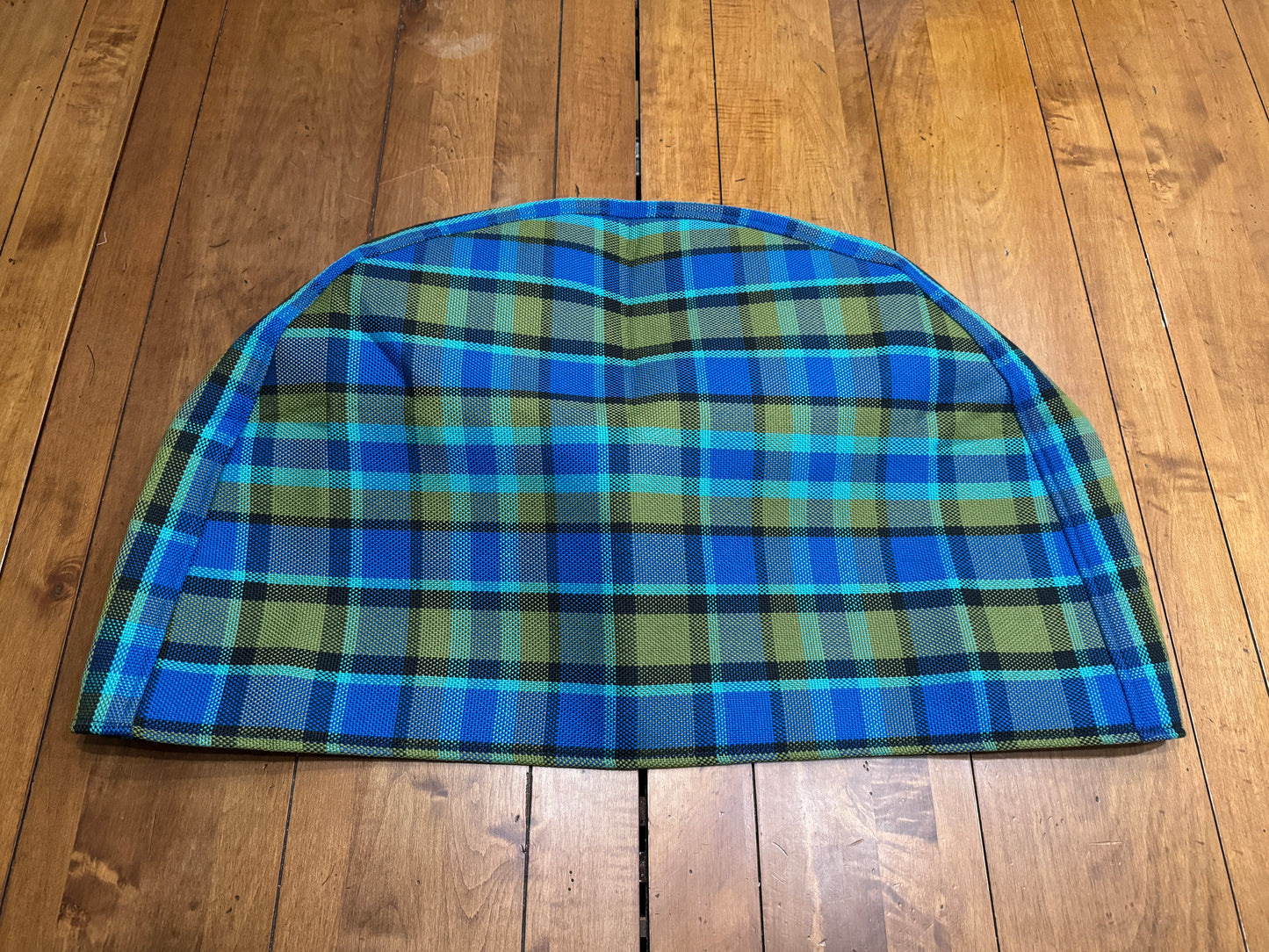 Westfalia Half Spare Wheel Cover in Plaid Blue