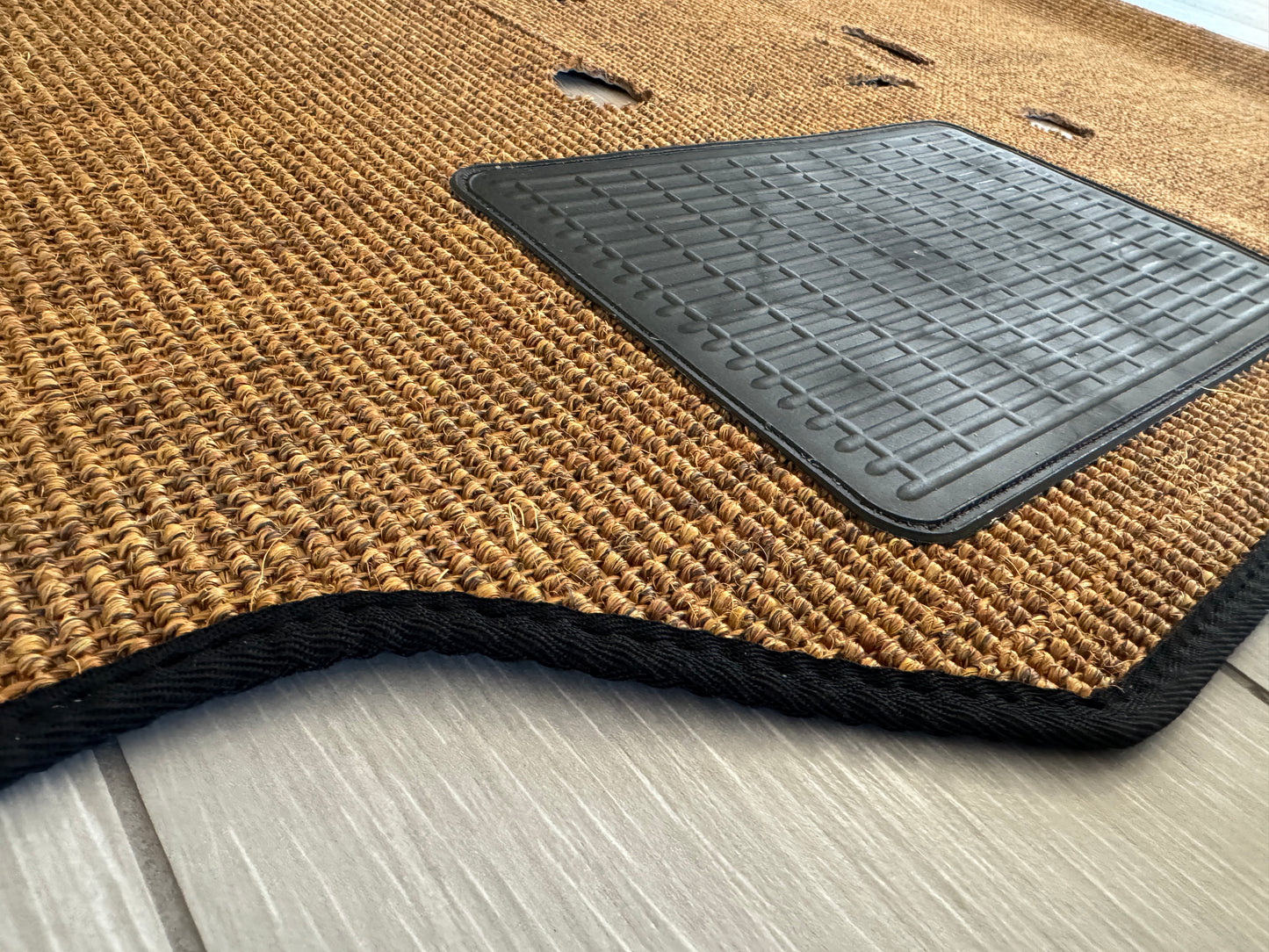 Sisal Cab Floor Mat Bude Color with Black Edge - 1960 to 1967 Bus