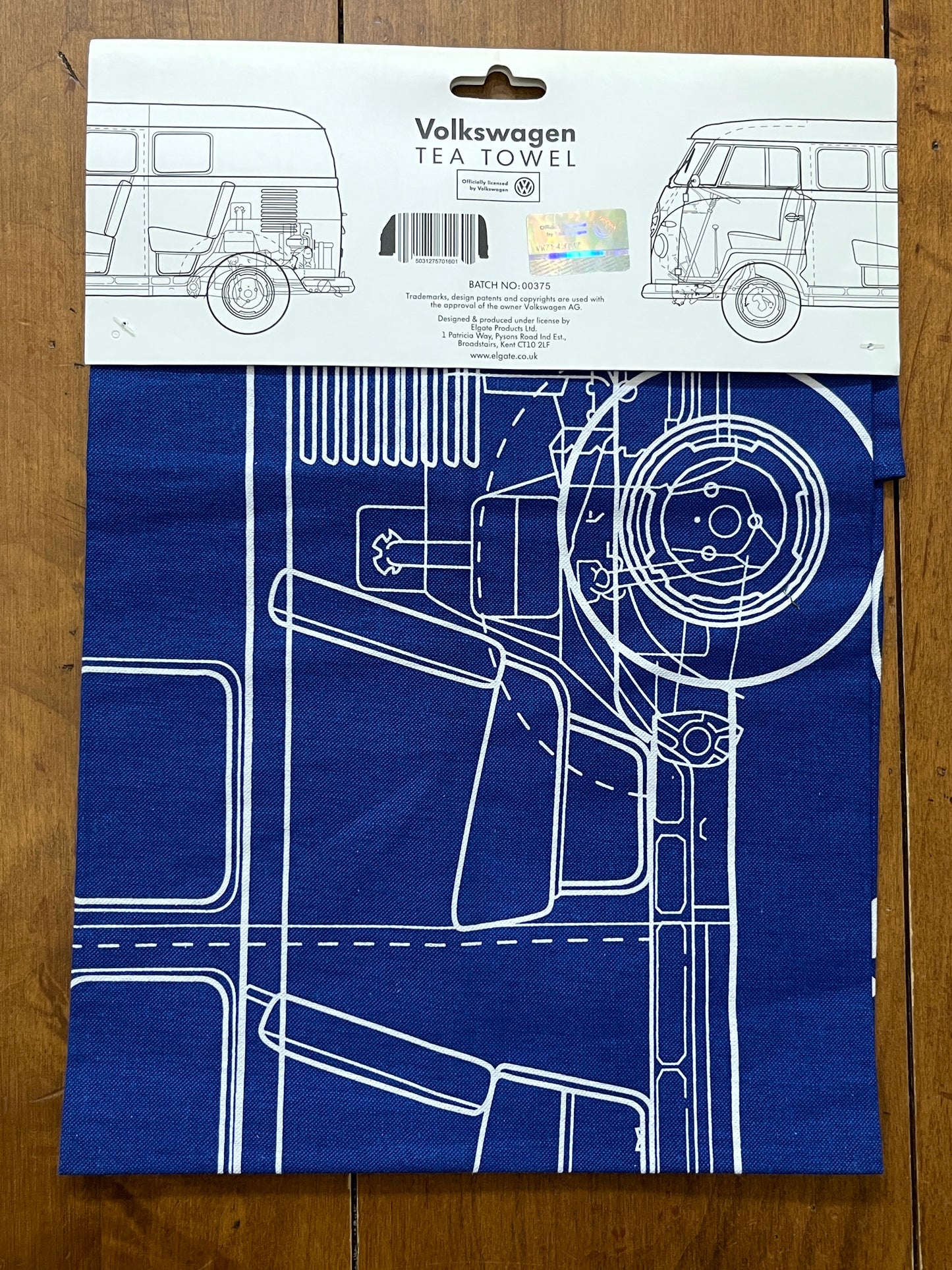 Split Window Bus Blueprint Banner / Tea Towel