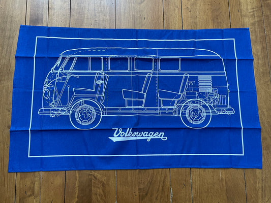 Split Window Bus Blueprint Banner / Tea Towel