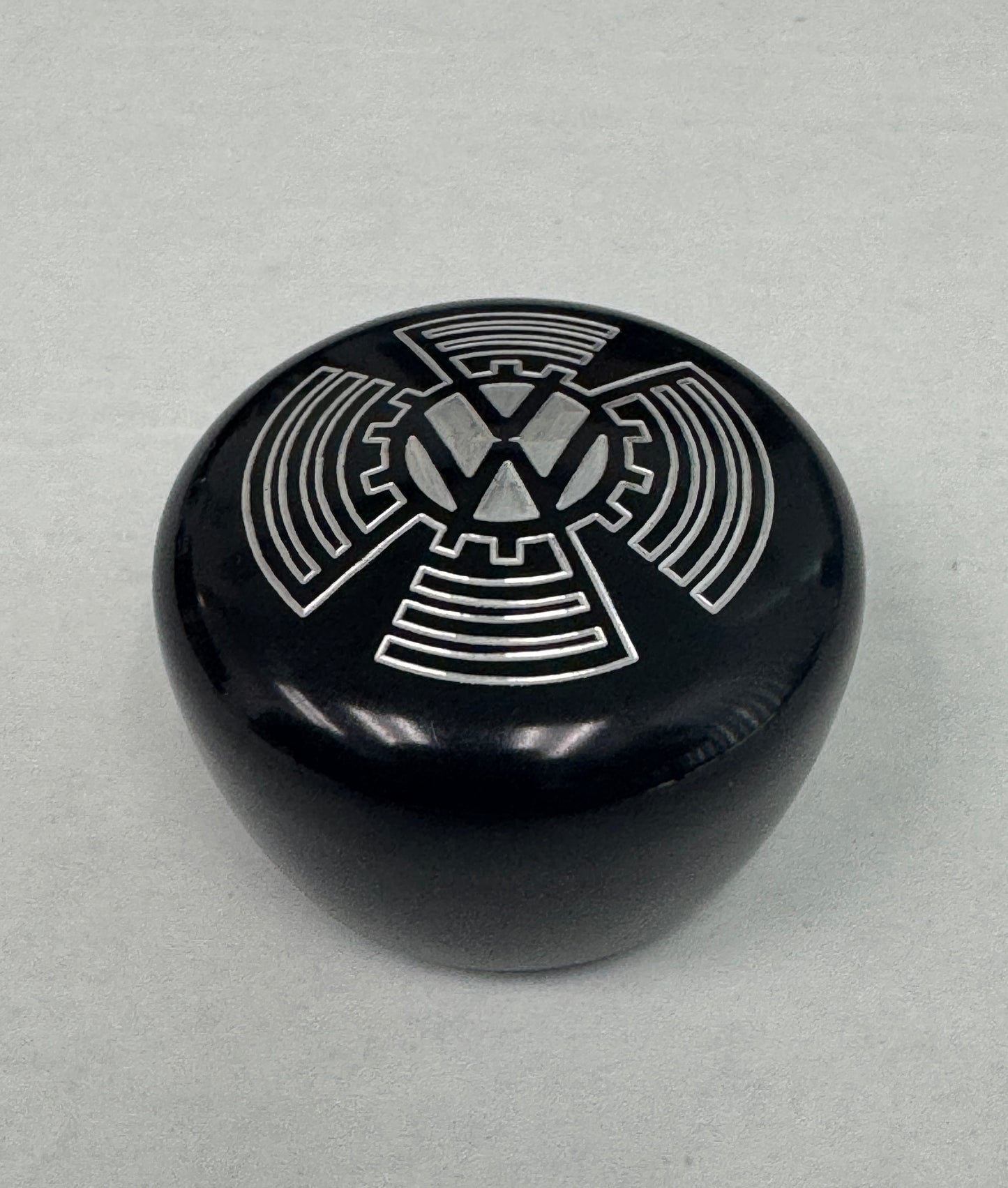 Shifter Knob 12mm Aluminum Black Anodized - KdF VW Logo