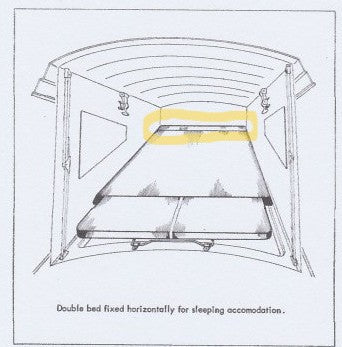 Westfalia Continental Early Bay Roof Bed French Fry Pillow/Cushion Cover with Foam