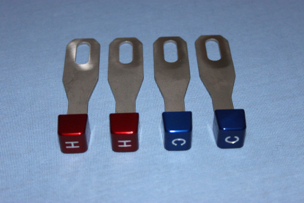 Heater Levers Blue/Red - Aluminum