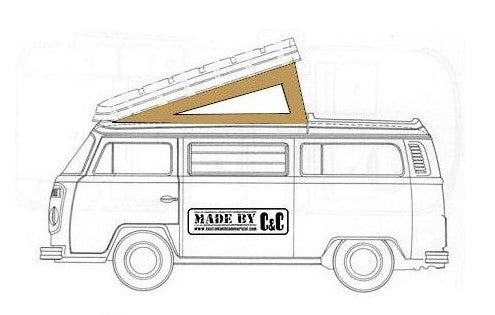 Westfalia Pop Top Canvas Front Hinge In Tan Color