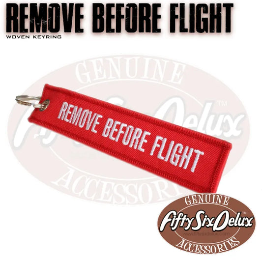 Remove Before Flight Keychain - Red