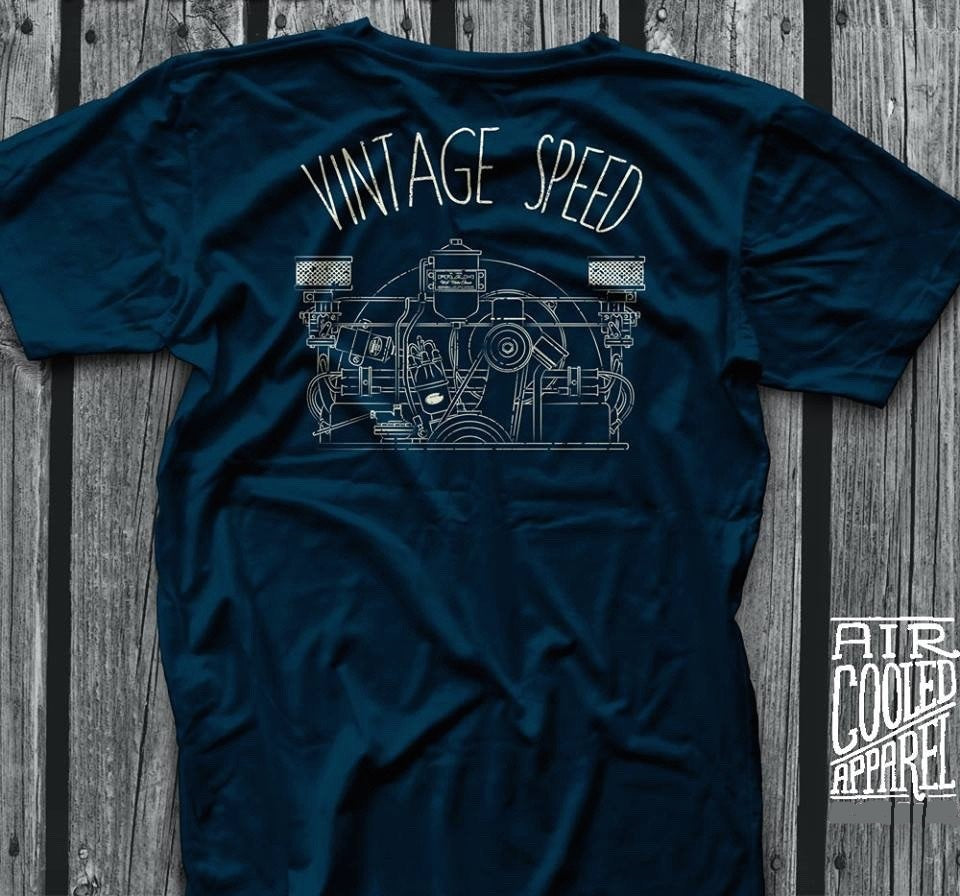 Vintage Speed Blue T Shirt