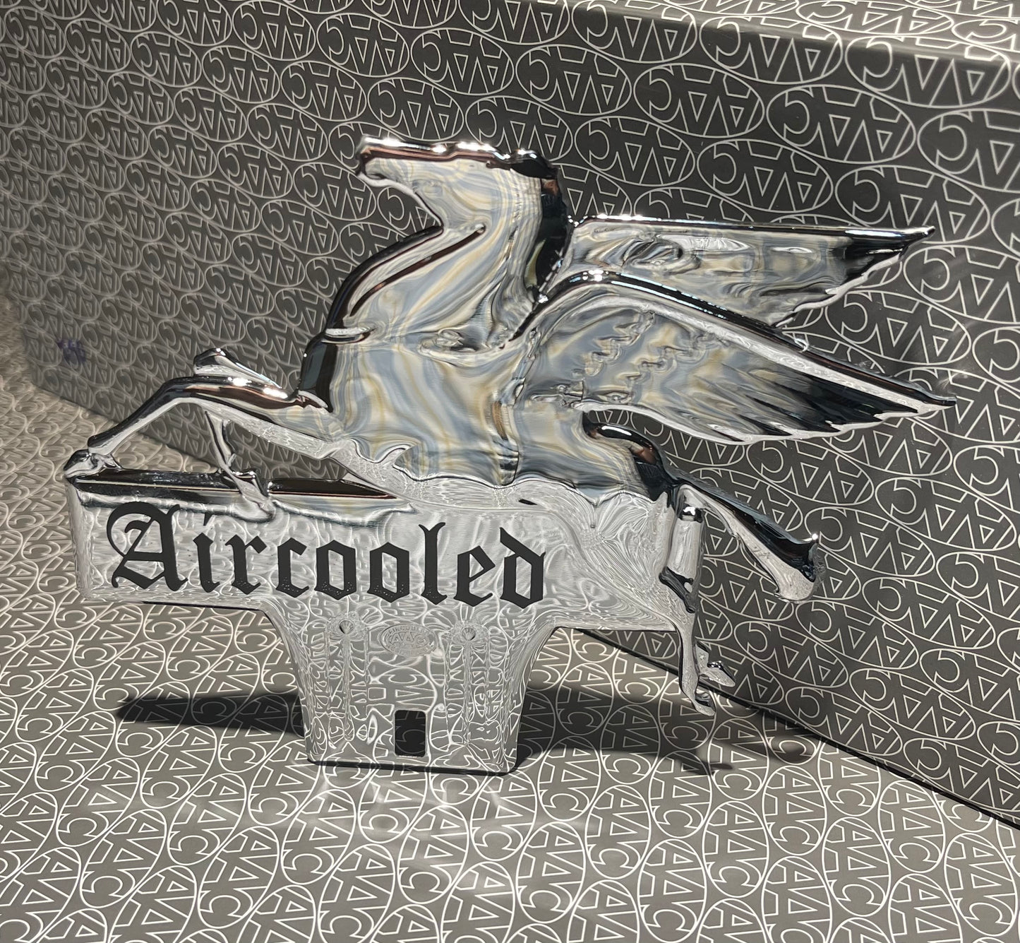 Pegasus Aircooled Chromed License Plate Topper.