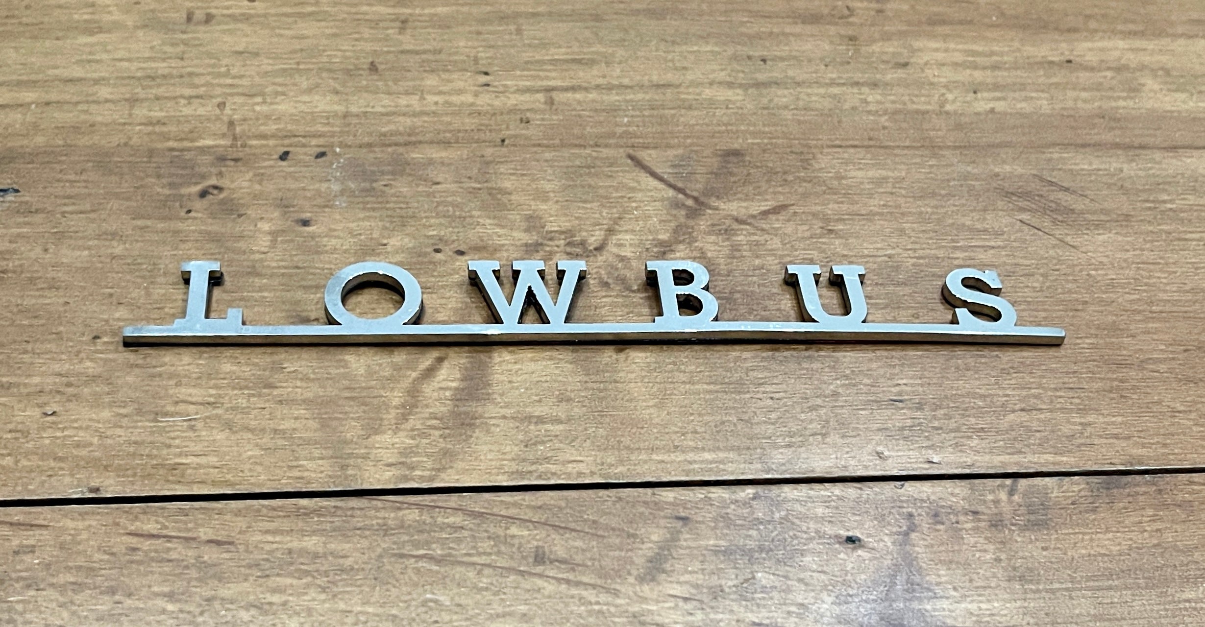 VW Type 3 Bus 1962-1965 Stainless Steel Rear Hatch Script Badge - EuroPartsupply
