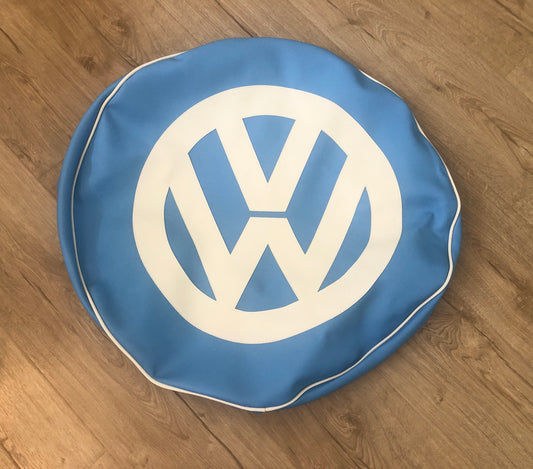 Spare Wheel Cover In Blue Bay Blue With White Logo