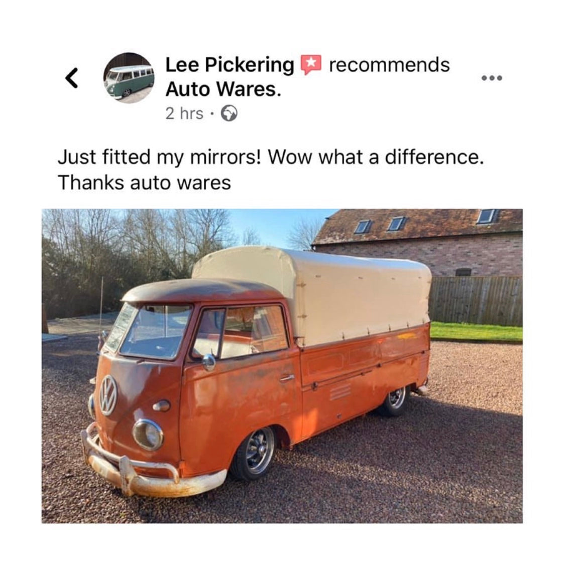 Splitscreen Bus Convex Patina Mirror.