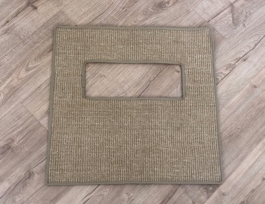 Natural Sisal Split Bus Center Full Bench Seat Mat Fine Weave Fudge With Sand Egde Trim