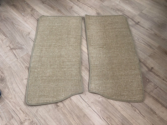 Natural Sisal Split Bus Wheel Arch Mats Fine Weave Fudge With Sand Egde Trim